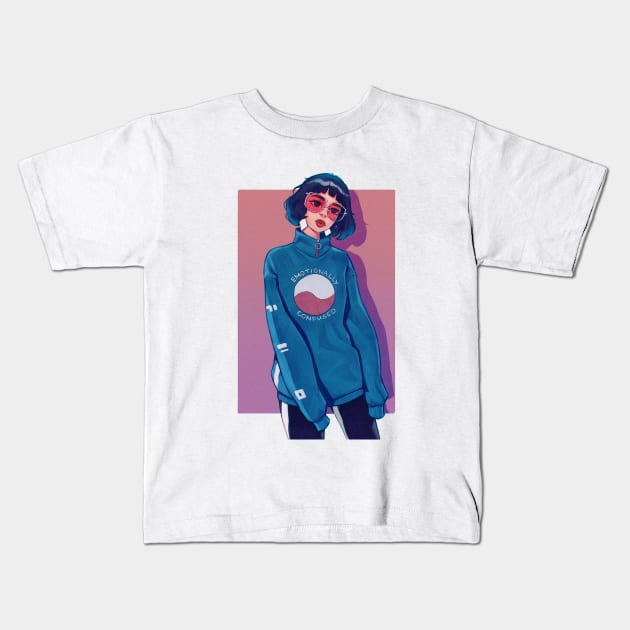 Pop art girl style Kids T-Shirt by Kyra_Clay